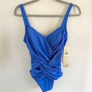 Gottex Blue Shape-wear One Piece Swimsuit size 8 NWT